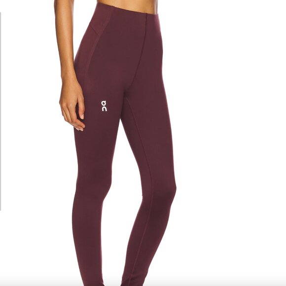 On Running Active Tights- Maroon - Picture 2 of 6